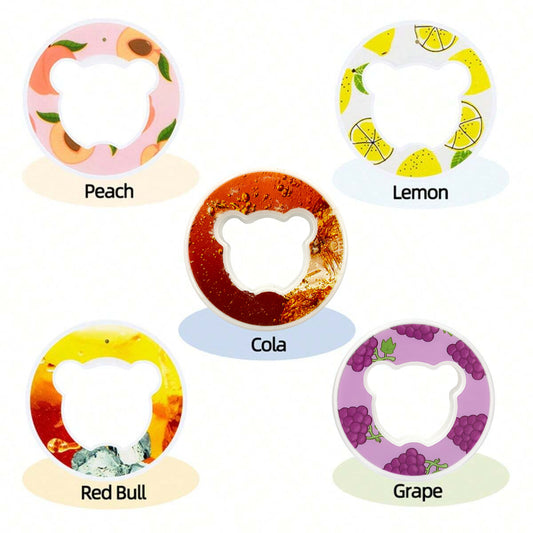 7/5pcs Bear Fruit Drink Flavour Pods – 0 Sugar 0 Calorie Flavour Rings for Plastic Water Bottles & Sports Cups