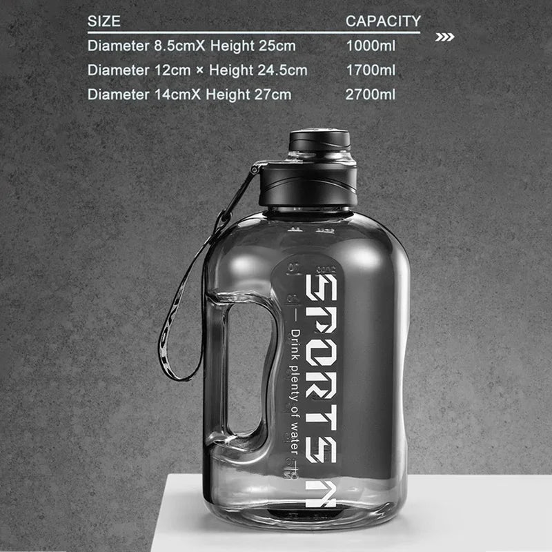 1.7L UP To 5L Sports Large Capacity Bicycle Water Bottle Fitness BPA FREE Scale Drink Bottle for Men Gym Cycling Camping Water Bottle Cup