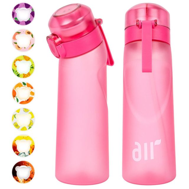 1pcs new 800ml/27oz Portable Transparent Air Water Bottle with Straw, Includes 1pcs Random Flavor Pod, Leak-Proof, Suitable for Outdoor Sports