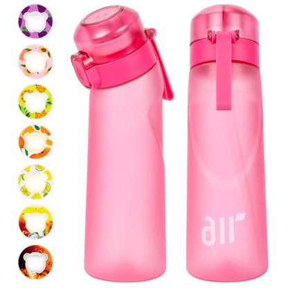 1pcs new 800ml/27oz Portable Transparent Air Water Bottle with Straw, Includes 1pcs Random Flavor Pod, Leak-Proof, Suitable for Outdoor Sports
