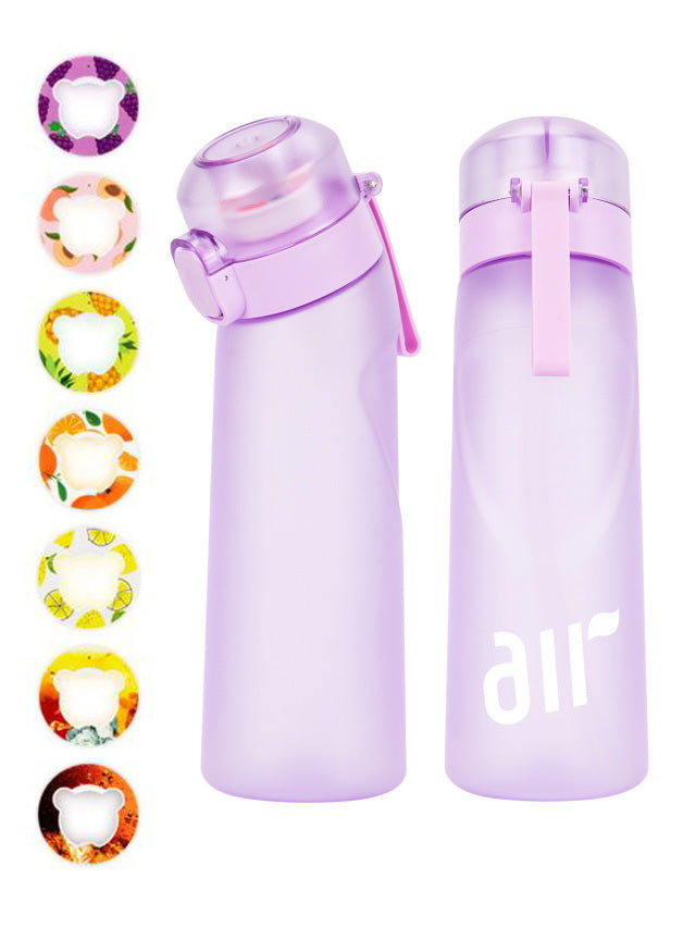 1pcs new 800ml/27oz Portable Transparent Air Water Bottle with Straw, Includes 1pcs Random Flavor Pod, Leak-Proof, Suitable for Outdoor Sports