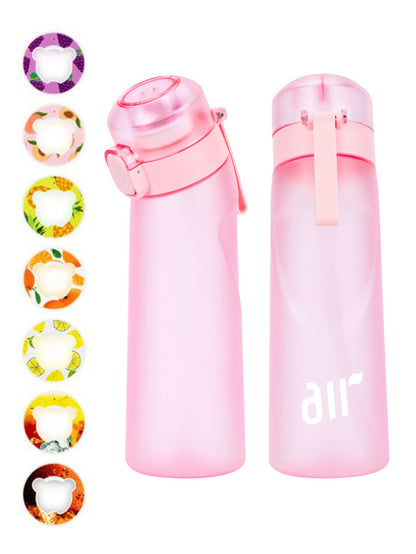 1pcs new 800ml/27oz Portable Transparent Air Water Bottle with Straw, Includes 1pcs Random Flavor Pod, Leak-Proof, Suitable for Outdoor Sports