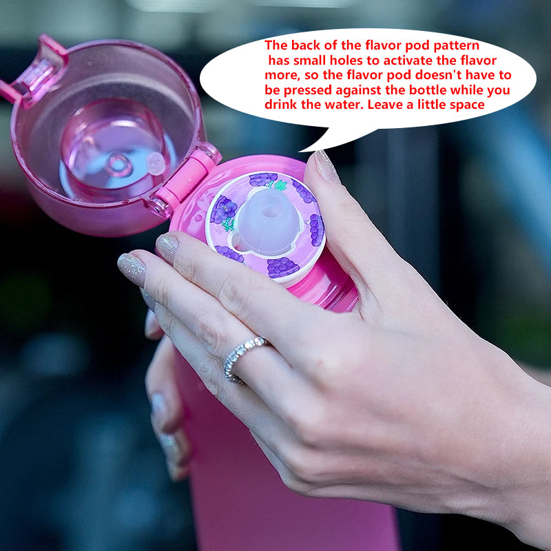 1pcs new 800ml/27oz Portable Transparent Air Water Bottle with Straw, Includes 1pcs Random Flavor Pod, Leak-Proof, Suitable for Outdoor Sports