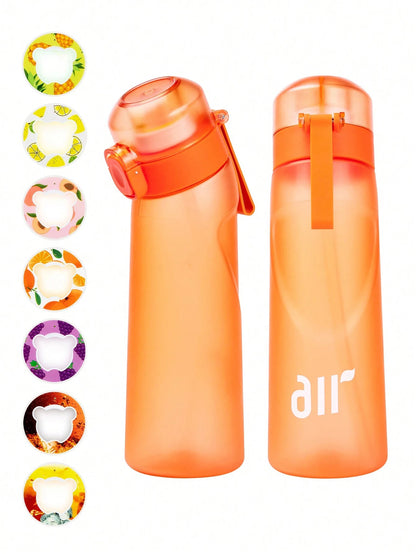 1pcs new 800ml/27oz Portable Transparent Air Water Bottle with Straw, Includes 1pcs Random Flavor Pod, Leak-Proof, Suitable for Outdoor Sports
