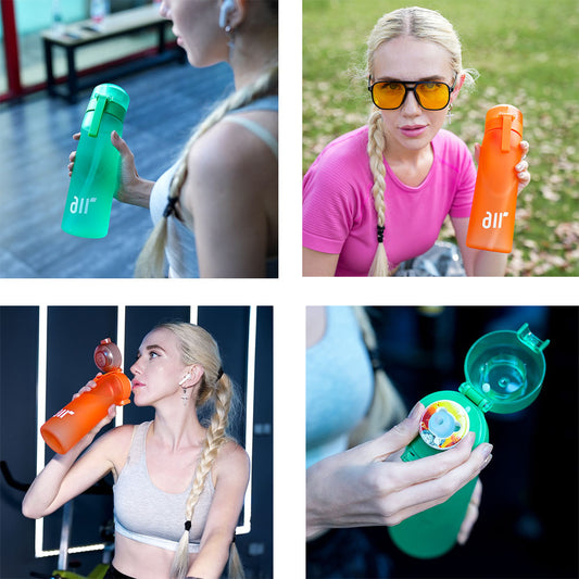 1pcs new 800ml/27oz Portable Transparent Air Water Bottle with Straw, Includes 1pcs Random Flavor Pod, Leak-Proof, Suitable for Outdoor Sports
