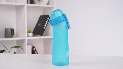 1pcs new 800ml/27oz Portable Transparent Air Water Bottle with Straw, Includes 1pcs Random Flavor Pod, Leak-Proof, Suitable for Outdoor Sports